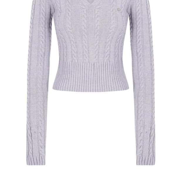 페일제이드 cable v neck hooded knit