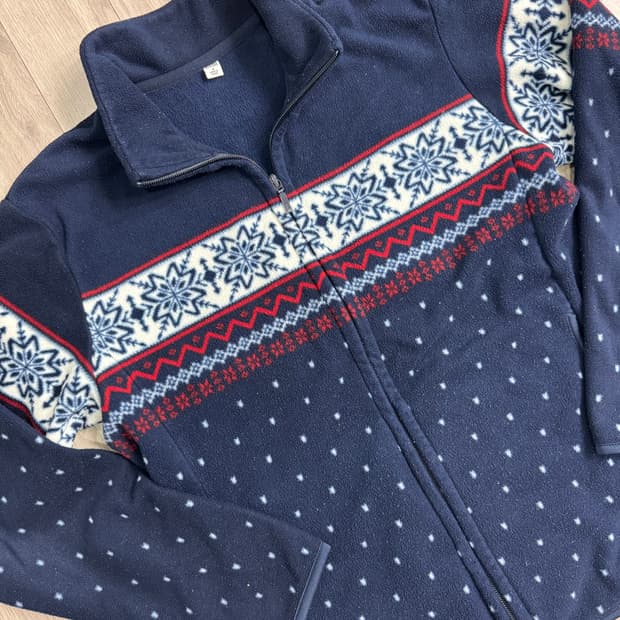 유니클로 노르딕 도트 플리스 집업