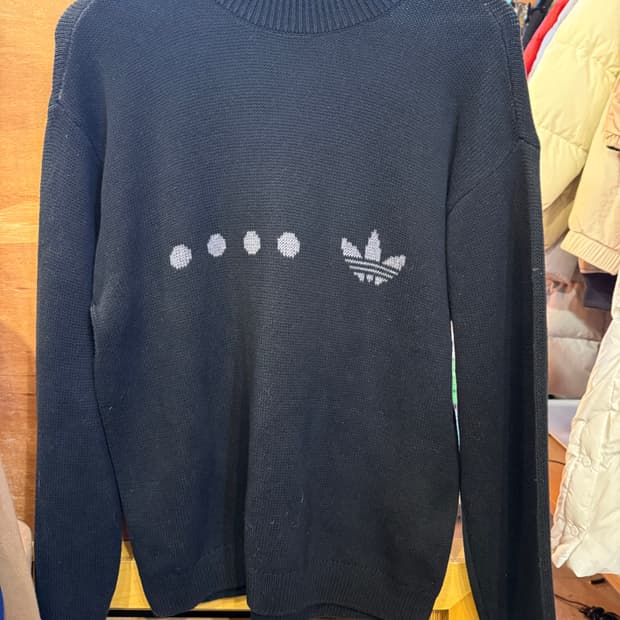 아디다스 블랙 코튼 니트