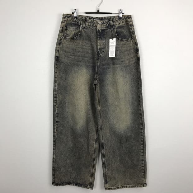 토피 TOFFEE 더스티 와이드 데님 팬츠 청바지 새상품 남성L