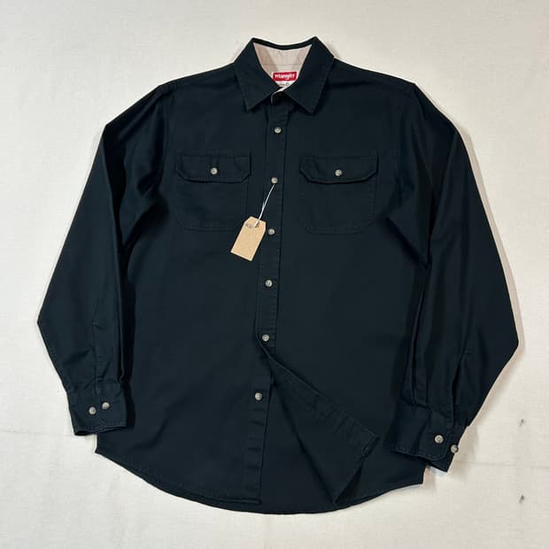 S) Wrangler 랭글러 투포켓 워크웨어 코튼 셔츠 블랙 W30