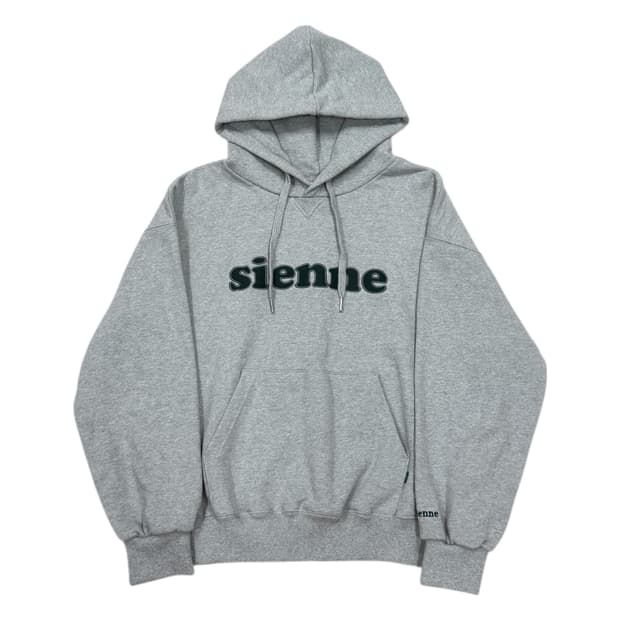 시엔느 패치 스웻 후드티 멜란지 그레이