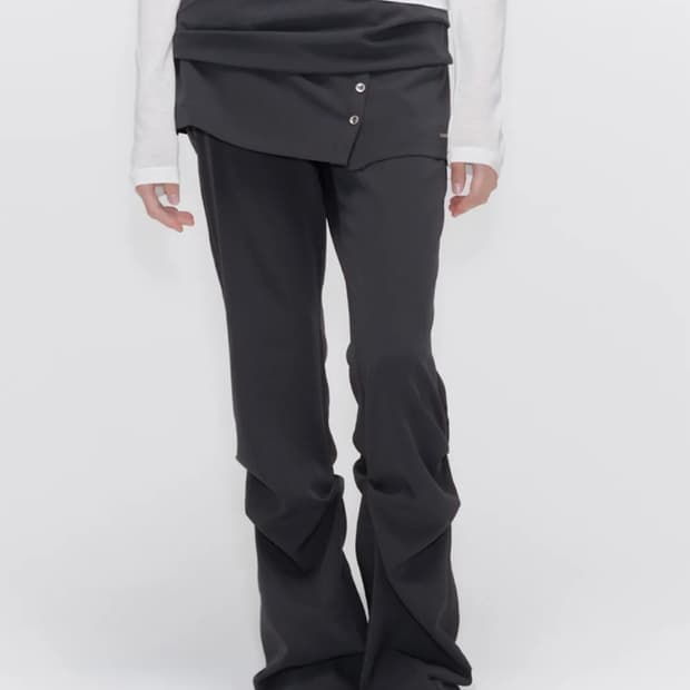 미세키서울 Draped shirt skirt pants 차콜