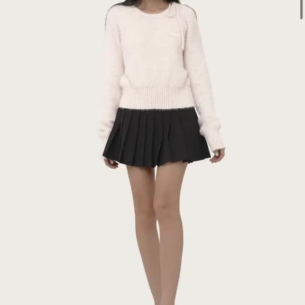 (새상품) 클리시어 러브포엠 핑크 스트링 니트