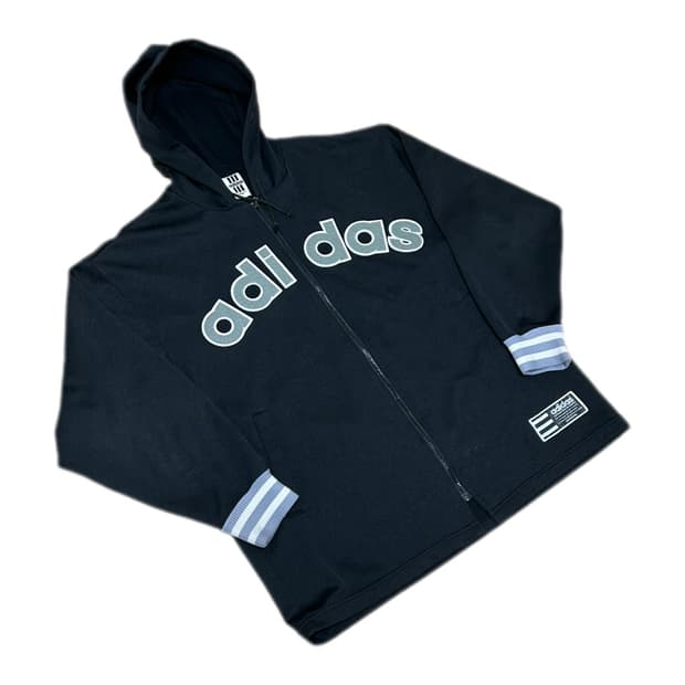 아디다스 데상트 재팬 80s 오버핏 블랙 그레이 후드집업