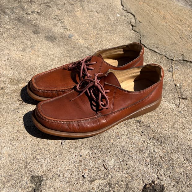 260) Salvatore Ferragamo 브라운 레더 더비 슈즈