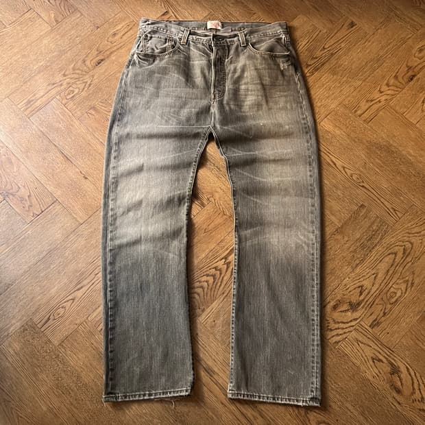 [38]00's 리바이스 501 USA 그레이 워싱 데님 팬츠