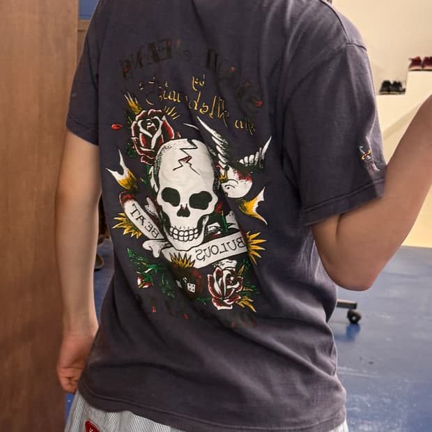 Skull Jeans Y2K 펑크 스컬진 해골 반팔티