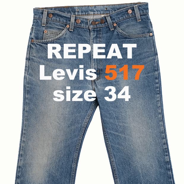 리바이스 517 오렌지탭 중청 90s USA 34인치 OR5173530