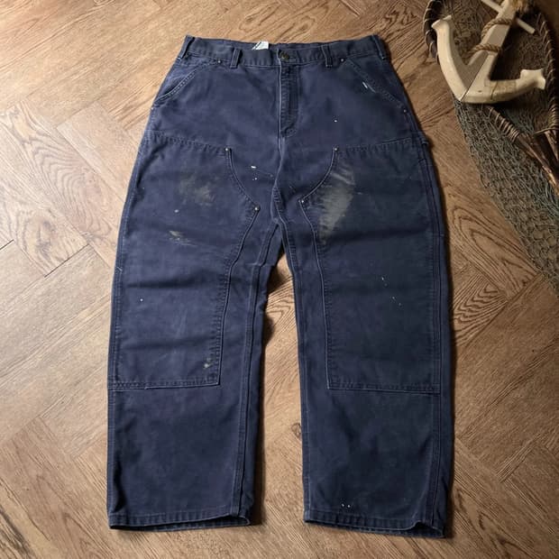 [34]칼하트 Made in USA 미드나잇 네이비 더블니 워크팬츠
