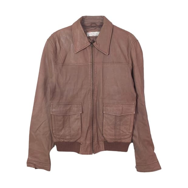 Bata and more 이탈리아산 리얼 레더 봄버 자켓 L