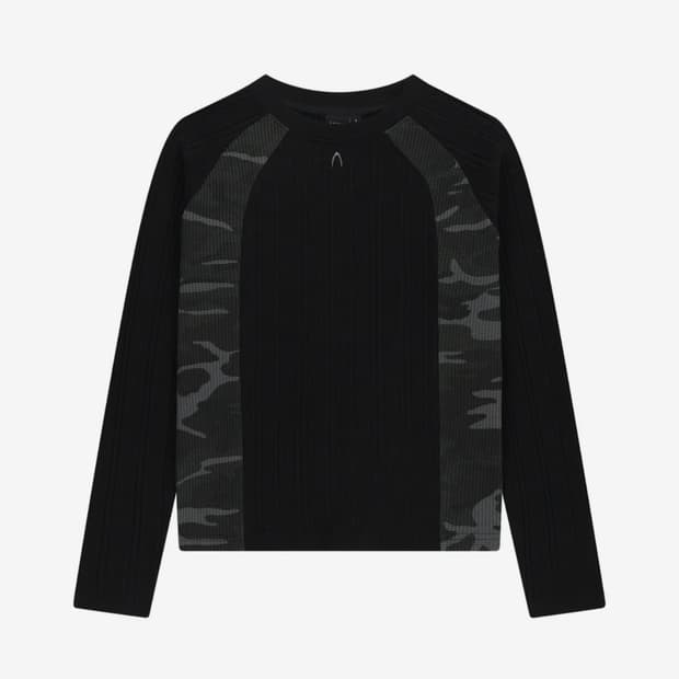 아캄 Side Camo Raglan Long Sleeve 블랙 2