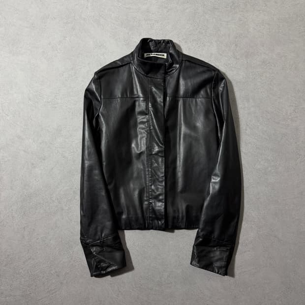 00’S 질샌더 히든버튼 레더자켓