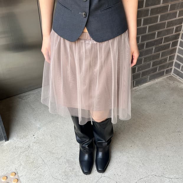 튤 스커트 더스티 로즈
