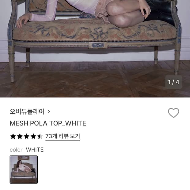 Overdueflair 오버듀플레어 mesh pola top