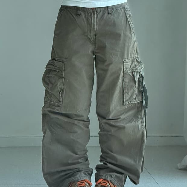 빈티지 카키 브라운 카고팬츠
