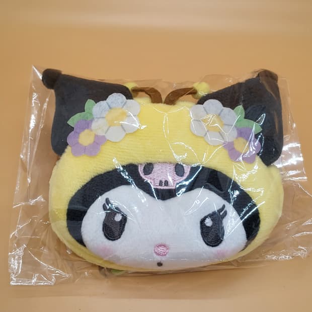 산리오 꿀벌에디션 쿠로미 파우치 동전지갑 키링