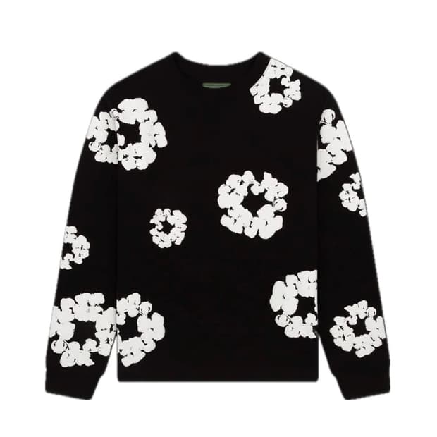 Cotton Wreath Long Sleeve Black L
