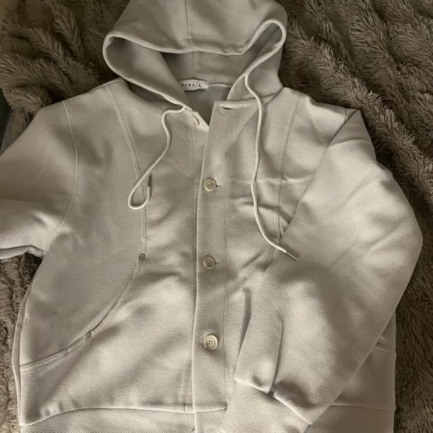 아이보리 니트 후드가디건