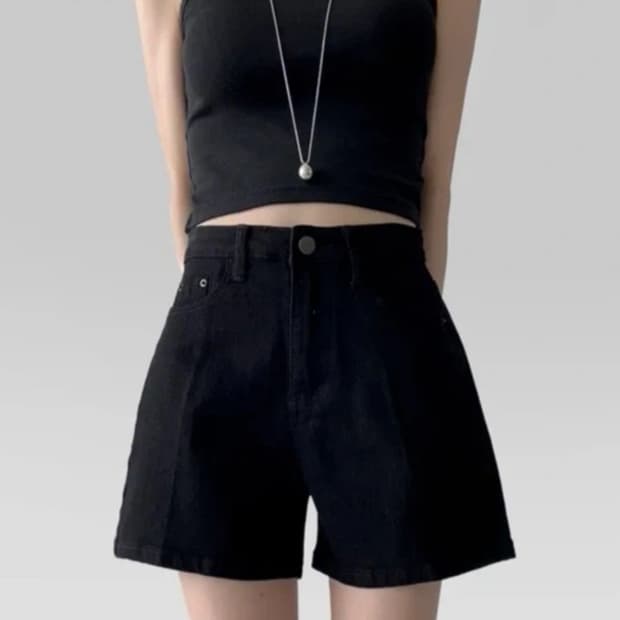 미실착 | A핏 3.5부 스판 팬츠 하체커버 여름 반바지 S