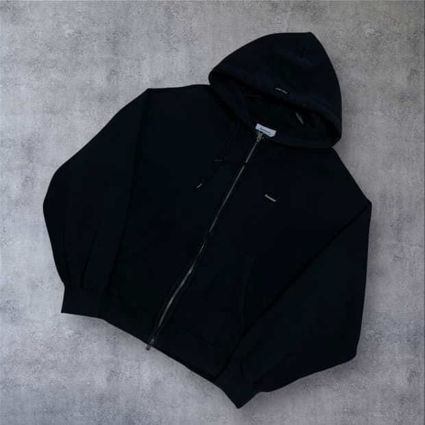 커버낫 스몰 로고 블랙 후드 집업