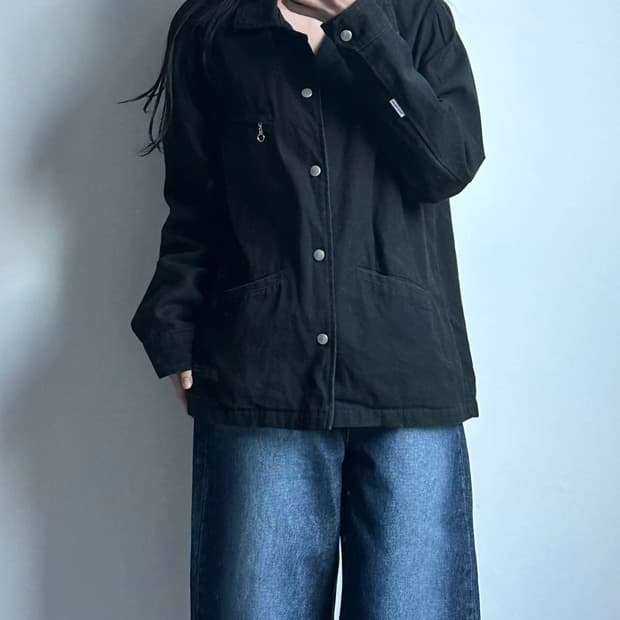 유니폼브릿지 블랙 코튼 워크 자켓