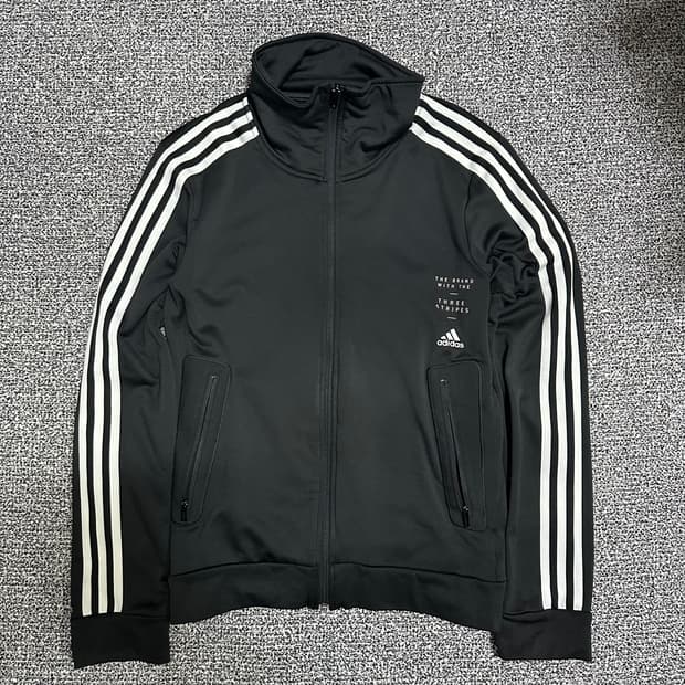 (L추천) 아디다스 삼선 블랙 트랙탑 져지