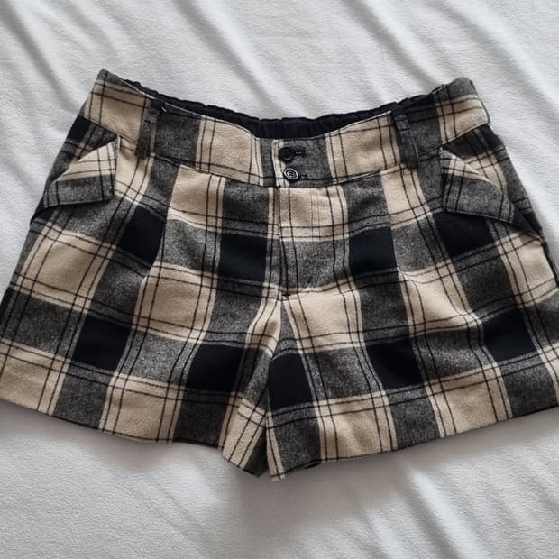 빈티지 모리걸 하구미 갸루 긱시크 체크 팬츠