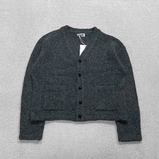 쿠어 Coor 헤어리 소프트 알파카 니트 가디건 그레이