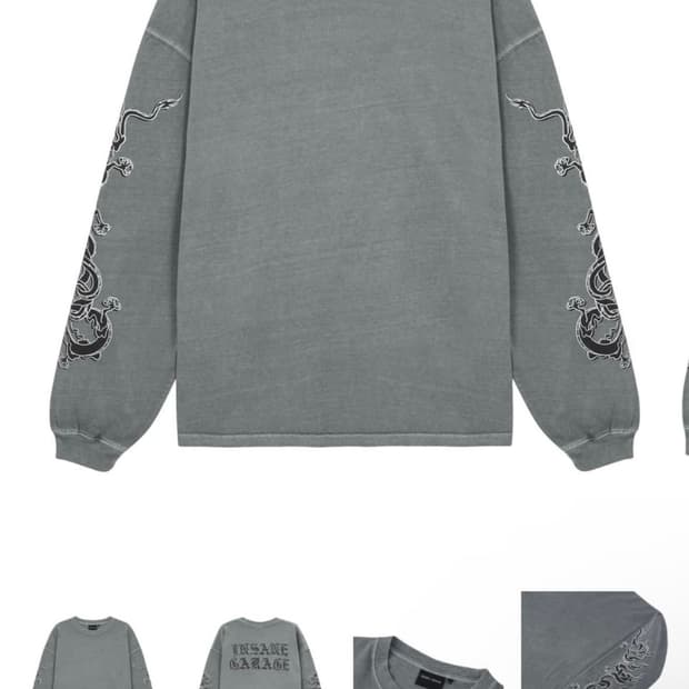 인세인개러지 드래곤 롱슬리브 차콜 삽니다