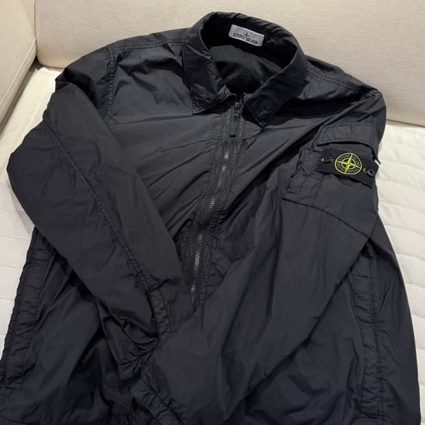 스톤 아일랜드 10223 크링클랩스 나일론 다이드 오버셔츠 블랙 