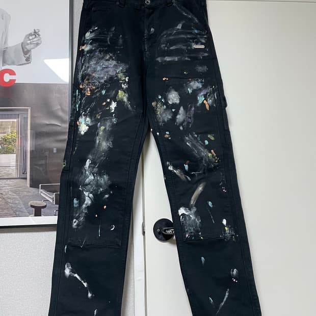 오프화이트 페인팅 카펜터 데님