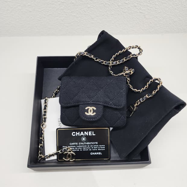 샤넬 AP1952 울 패브릭 클래식 벨트백 블랙 #30