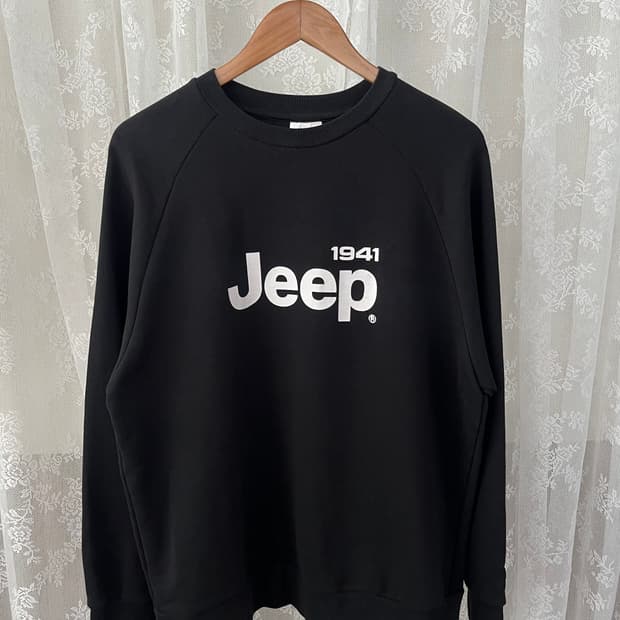 XL) 지프 JEEP 로고 맨투맨 블랙