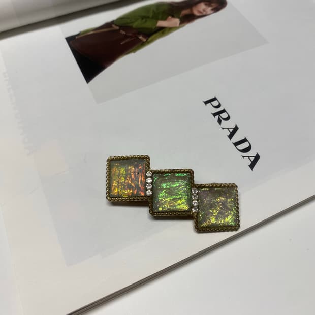 빈티지 오팔 텍스처 헤어핀 머리핀 