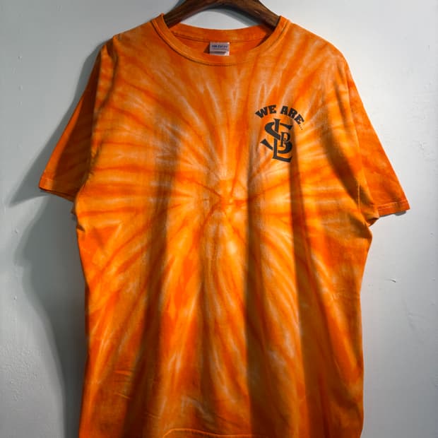 만원샵) 주황색 타이다이 반팔티 L C334