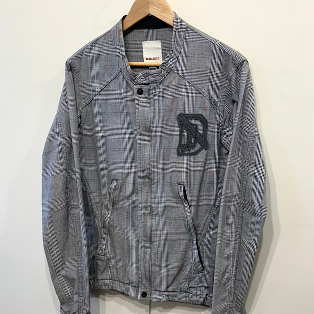 디젤 체크 블루종 자켓