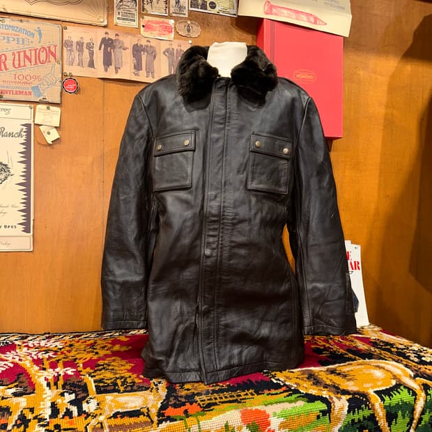 ( L-XL ) 빈티지가죽 워크웨어 아메카지 밀리터리 가죽코트 