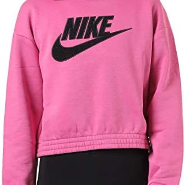 나이키 여성 기모 크롭 후드티 