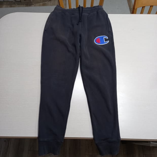34 Champion 기모 스판 조거팬츠 블랙 34-542