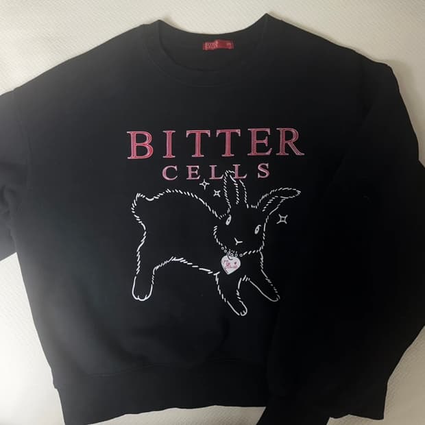 비터셀즈 래빗 맨투맨 블랙 기모 1.5size