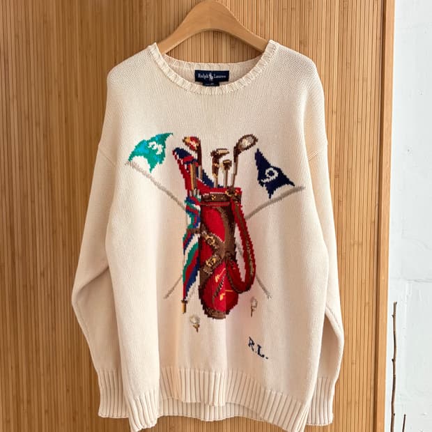 90's POLO RALPH LAUREN Hand Knit Sweat