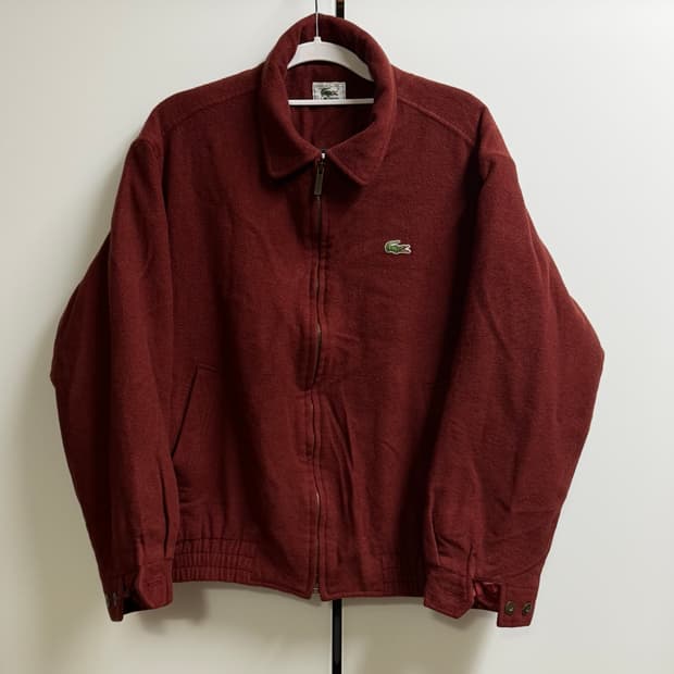 90S Lacoste 라코스테 레드 울 크롭 블루종 105