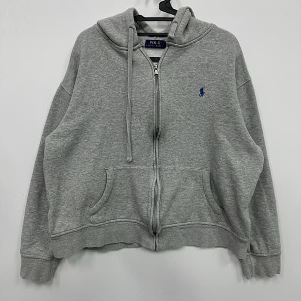 폴로 그레이 후드집업 