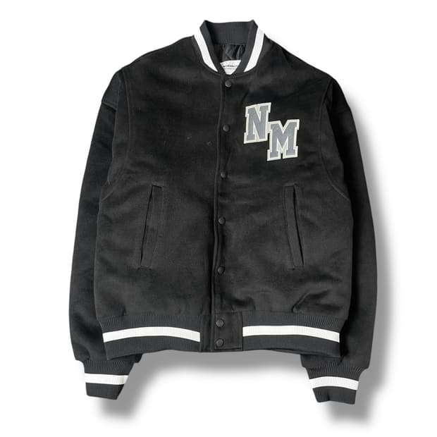 노메뉴얼 빅로고 테일러 블랙 바시티 자켓 M