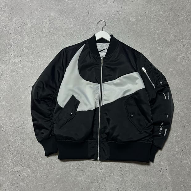 나이키 빅스우시 리버시블 양면 블랙 블루종 자켓