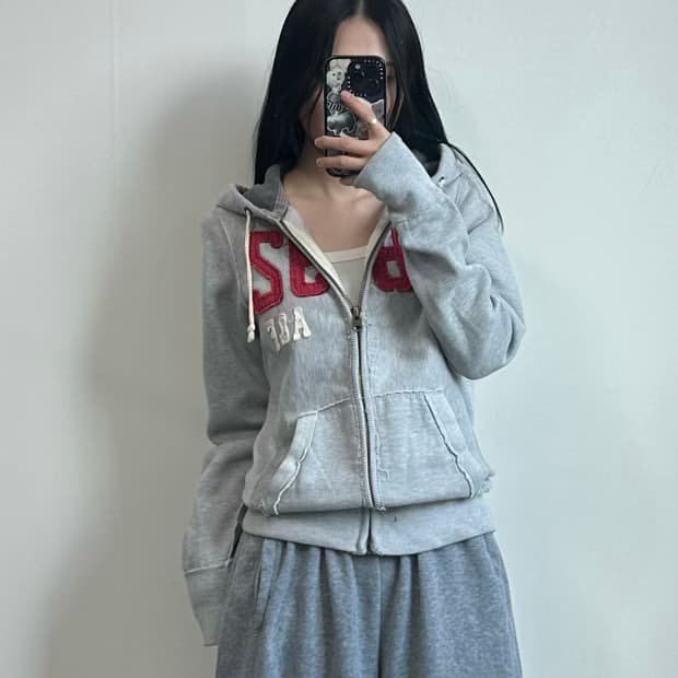 아베크롬비 y2k 와투케 헤비코튼 그레이 후드집업