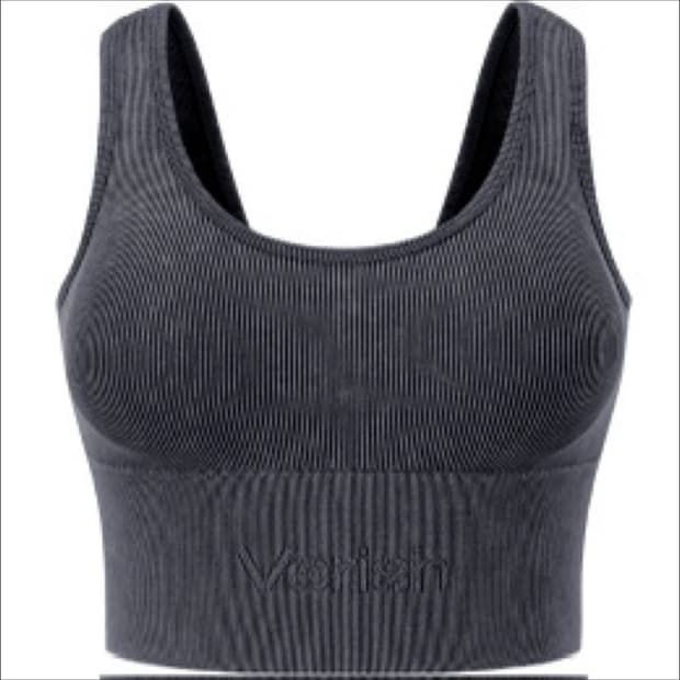 베리시 올텐션 브라탑 리브드 크롭 새상품 s-m 블랙