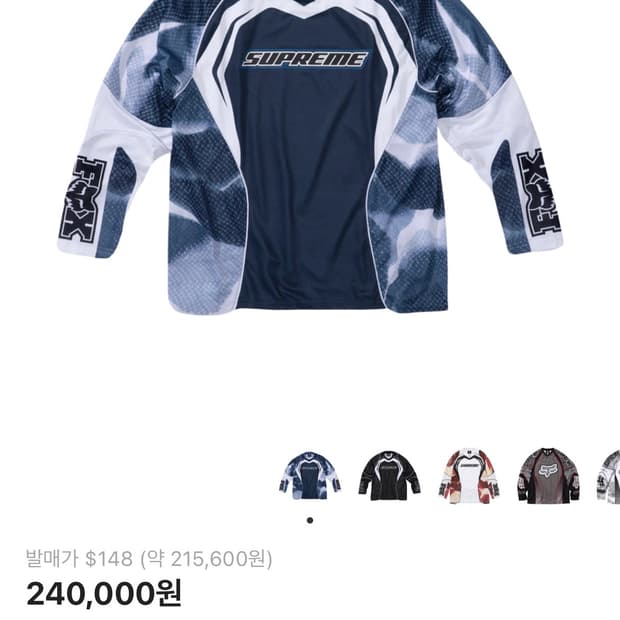 슈프림 X 폭스 레이싱 져지 네이비 23fw