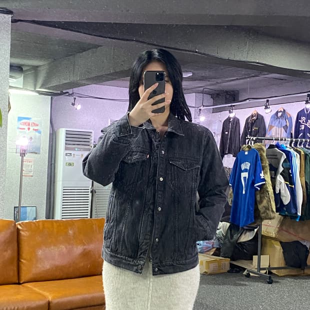 리바이스 누빔 흑청 자켓 B3127